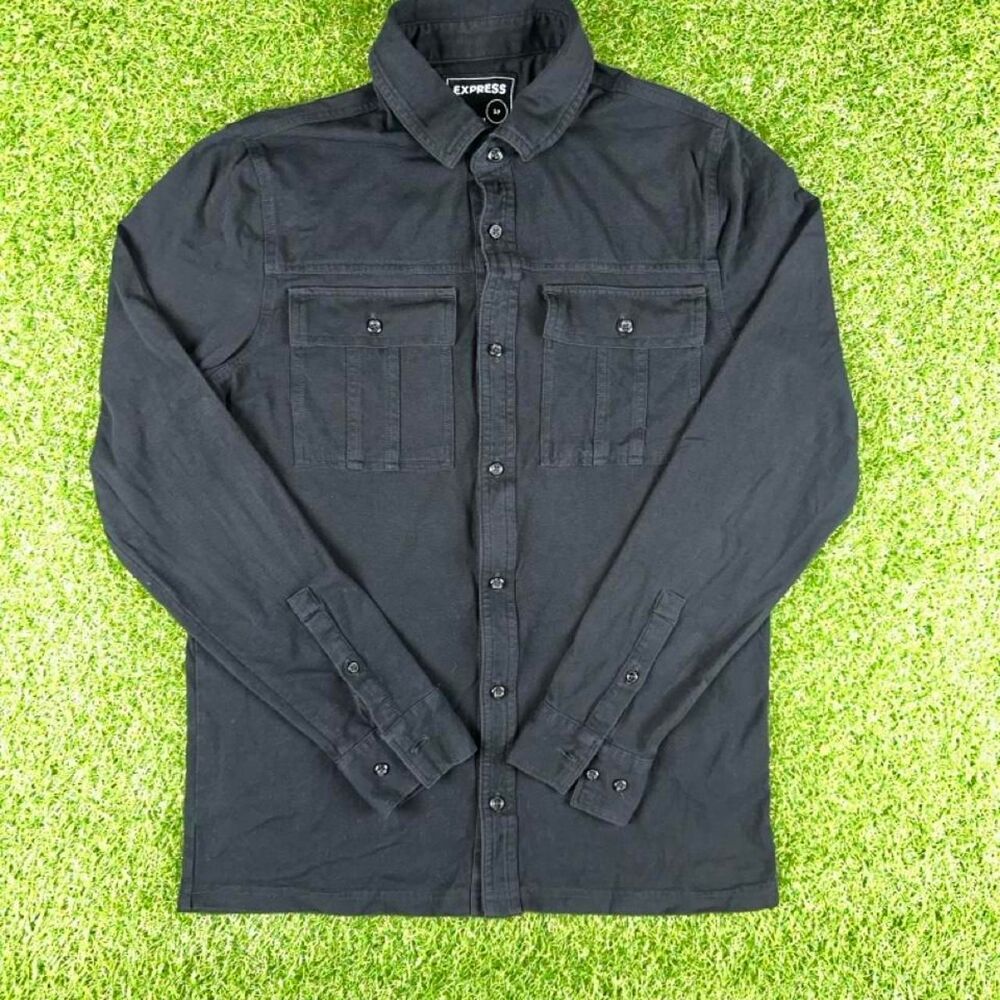 Express Men's Black and Grey Shirt